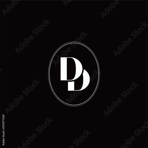 logo letter d luxury written twice in white, partially overlapping each other. The logo is surrounded by a thin white circle. The design is simple and modern.