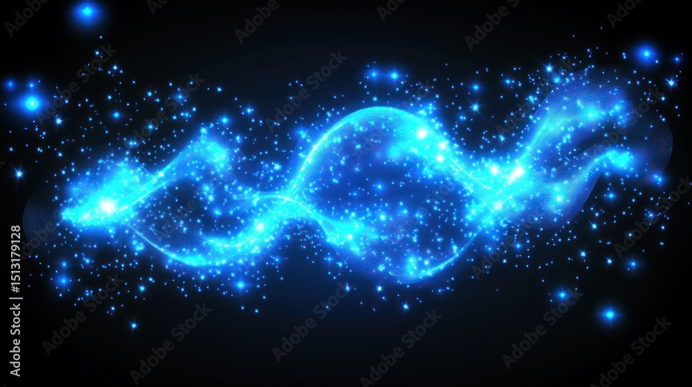 Obraz premium Abstract glowing blue wave design