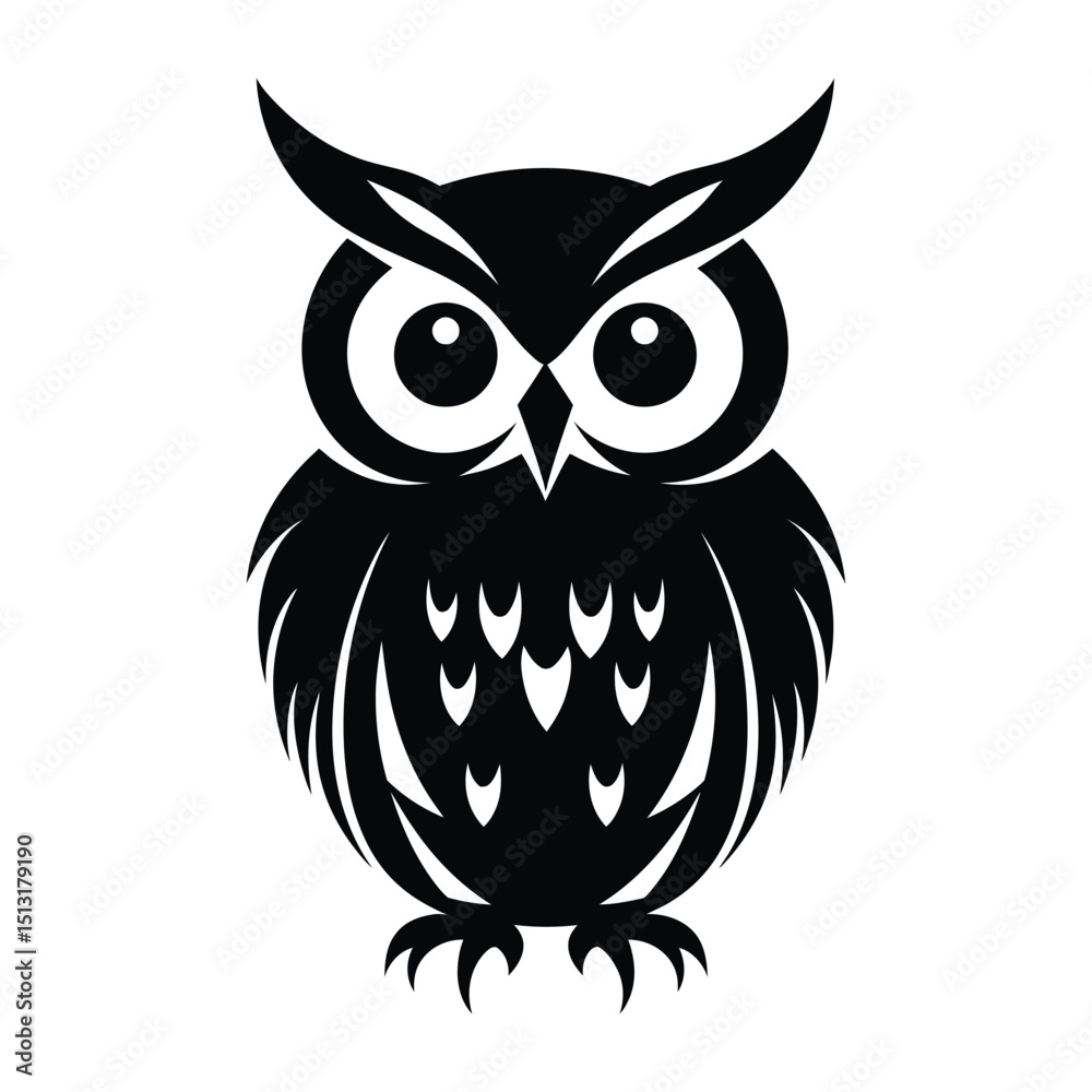 Fototapeta premium Owl silhouette of simple minimal vector