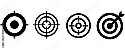 Collection of target vectors isolated on white background