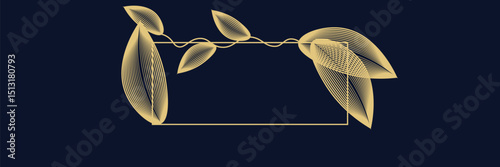Vector art deco leaves luxury background, elegant vintage fancy floral pattern.