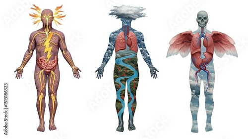 The Elements of Humanity: A Trilogy of Human Forms Embodied by Nature's Power