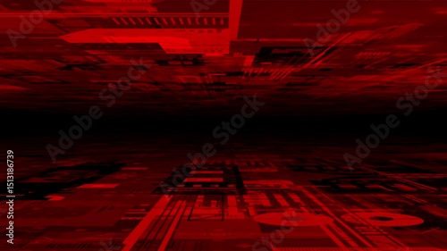 Red color big data motherboard hi tech design seamless technology background