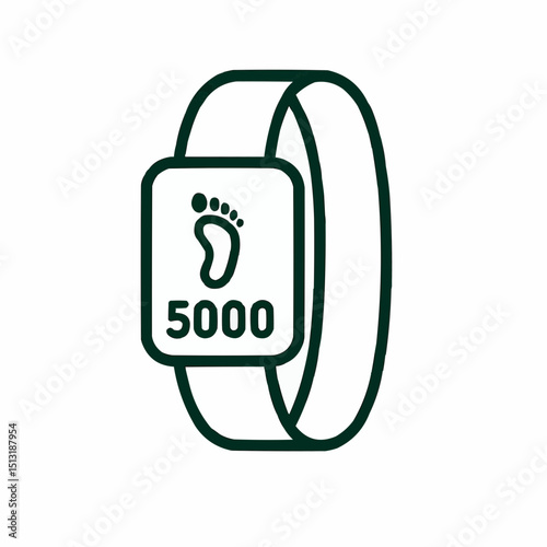 Minimal fitness band with step counter symbol — activity tracker.