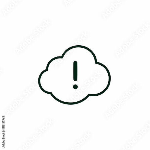 Minimal exclamation inside soft cloud shape — mild surprise or attention.