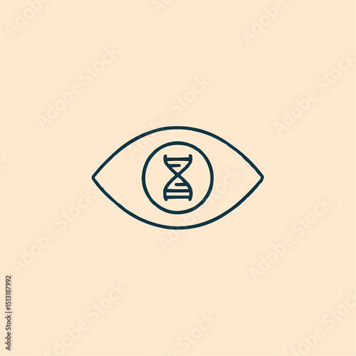 Minimal eye with DNA iris — biotech vision enhancement.