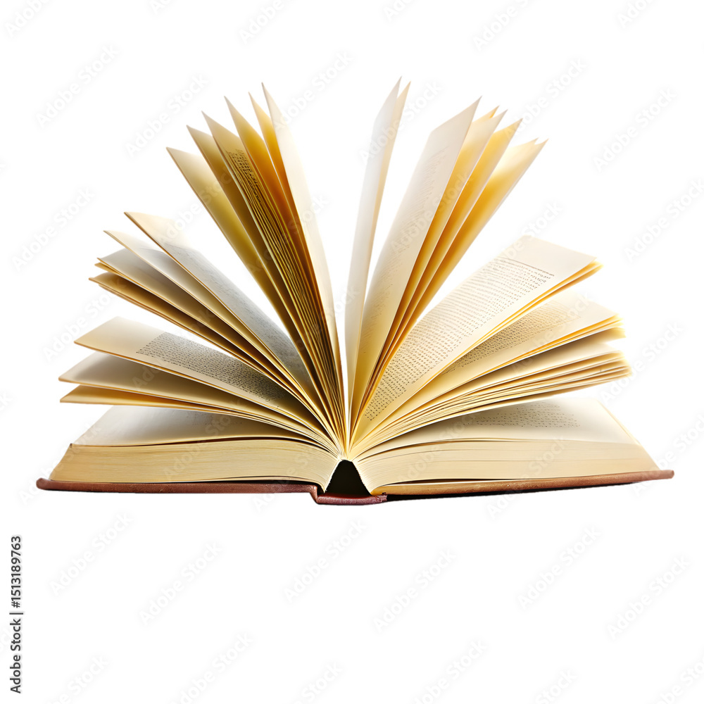 Fototapeta premium Open book isolated on transparent background. png