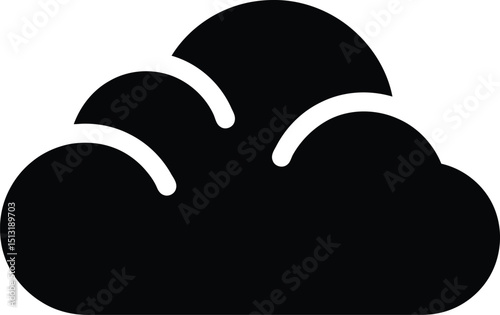 Cloud vector icon illustration black silhouette design weather forecast symbol isolated on white background