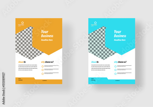  A4 Size Marketing Agency Professional Company Brochure with two color variation Flyer Template.
