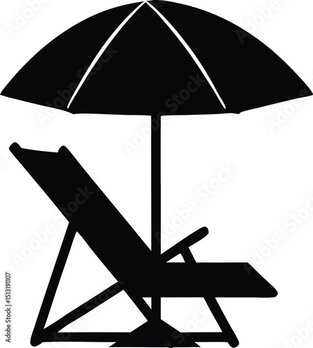 beach umbrella and chair
