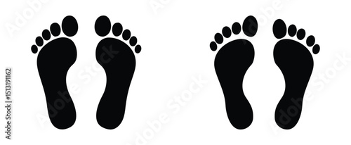 Foot prints silhouette vector icon set,symbol of footprint,  foot prints vector, foot prints on white background.