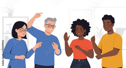 Diverse Group of Adults Collaborating in an Office Setting