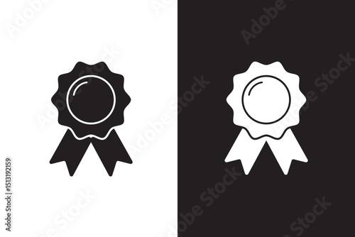 Rosette icon Flat art in black and white isolated