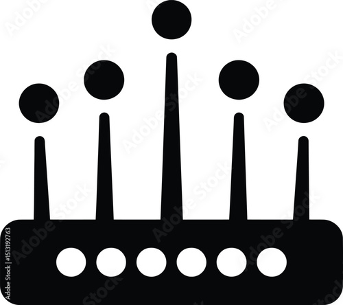 Wireless router icon vector illustration for internet connection and network signal access point design