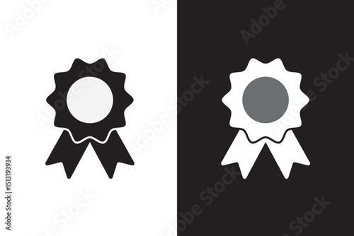 Badge icon in black filled and outlined style
