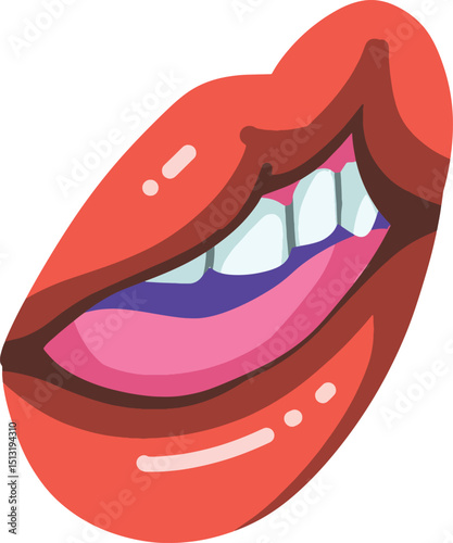 vector illustration of a red lips