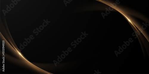 Black background with a luxurious gold effect. Vector illustration