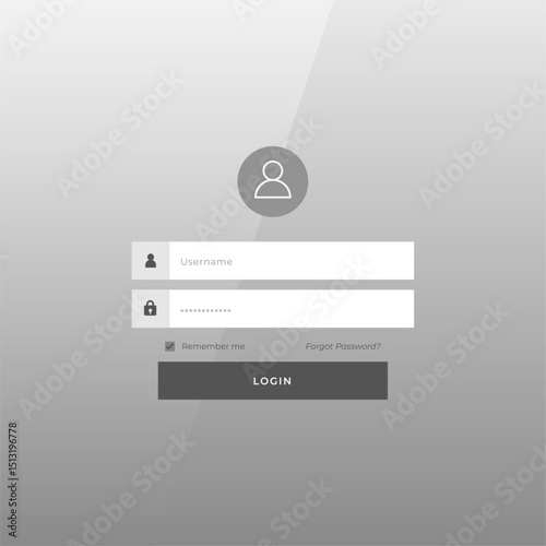 social media login page screen template with username and password