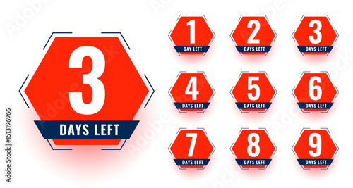 geometric style countdown timer template with last days left tag