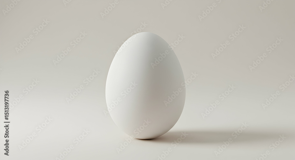 White Egg Standing on Surface Minimalist Still Life White Egg Standing on Surface Minimalist Still Life