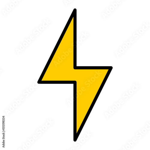Free Download Lightning Bolt Icon - Electricity, Power, and Energy Symbol Filled Outline Vector Editable Stroke - GFXLoad