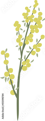 wormwood small yellow flower and leaf