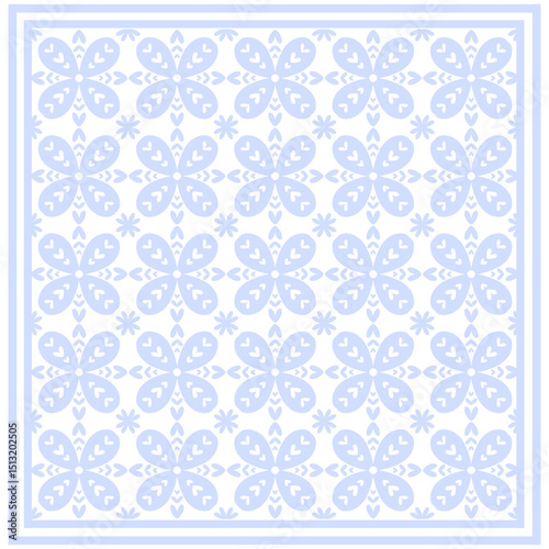 seamless pattern with blue flowers
