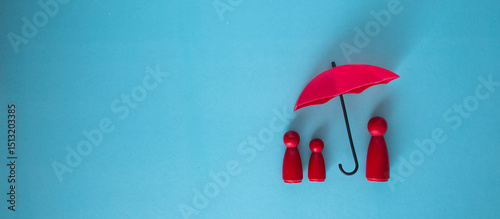 Family life insurance policy protecting parents and children