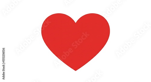 Free Download Single Red Heart Isolated on White Background Symbolizing Love Affection Passion and Romance Ideal for Valentine's Day and Healthcare Concepts - GFXLoad