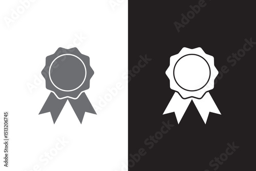 Badge icon in black filled and outlined style