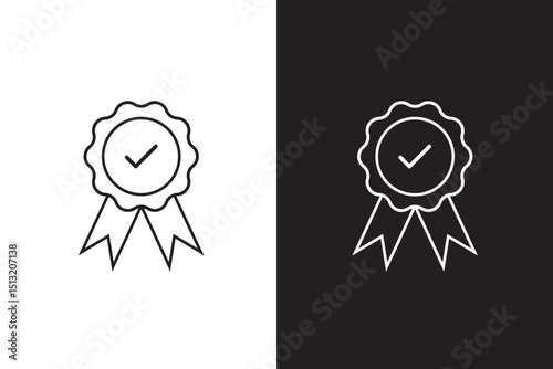 Accreditation icon in thin line and Flat Design.