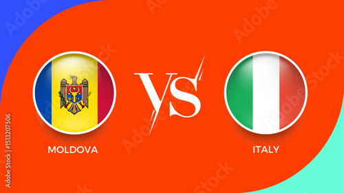 Kosovo vs Slovenia flag in circle for UEFA PRELIMINARY and sports banner. vector illustrator
