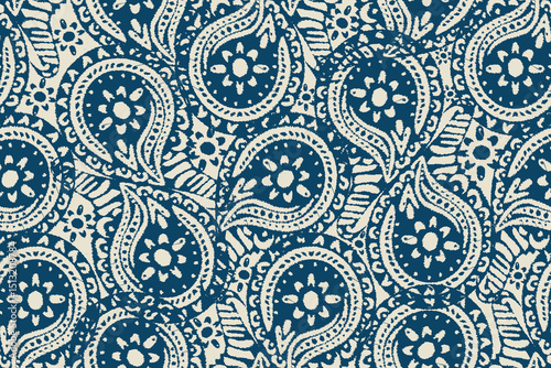 Ikat paisley embroidery on the fabric in Indonesia, India and Asian countries.geometric ethnic oriental seamless pattern.Aztec style. illustration. design for texture, fabric,clothing,wrapping,carpet.
