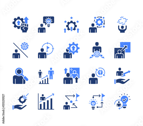 Life transformation icon collection set. Containing change, growth, development, evolution, transition, progress, metamorphosis, adaptation, renewal icon. Simple vector illustration.