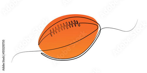 american football line art image. orange american football line art vector illustration .eps 10