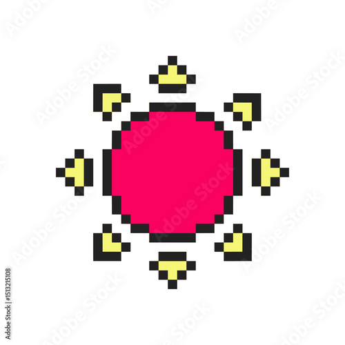 bright sun pixel pixel art for your needs