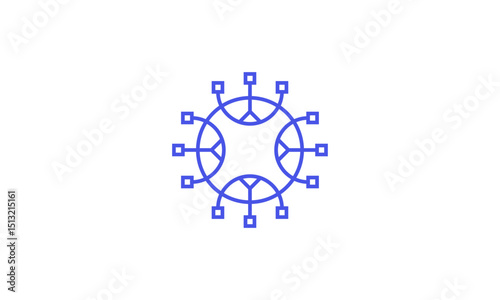 Tech Circle with Scheme Logo Design – Futuristic Circular Tech Symbol with Circuit Scheme for Innovation, Networking, and Digital Branding