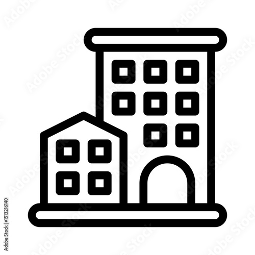 urban housing line icon