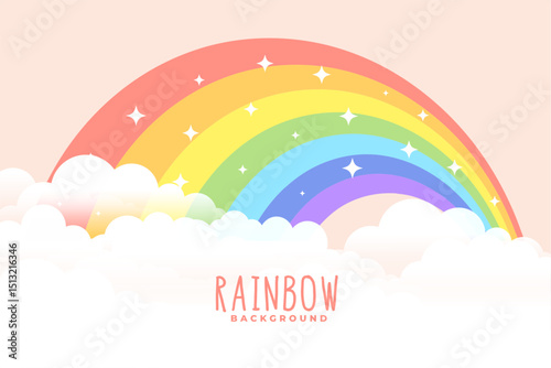 decorative colorful rainbow dreamy background with cloudy design