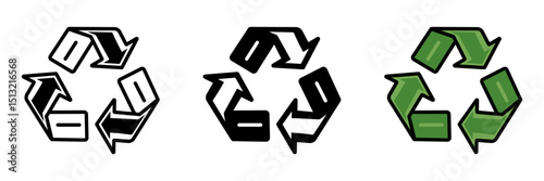 Recycle Arrows is a universal symbol representing the recycling process and environmental responsibility.