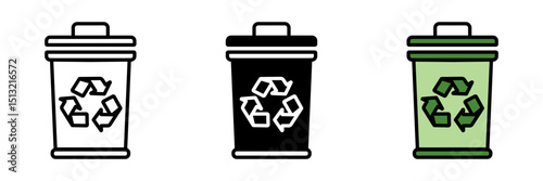 Recycling Bin is a container specifically for collecting recyclable materials like paper, plastic, or metal.