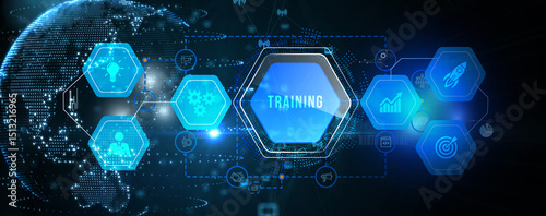 Business, Technology, Internet and network concept. Coaching mentoring education business training development E-learning concept. 3d illustration