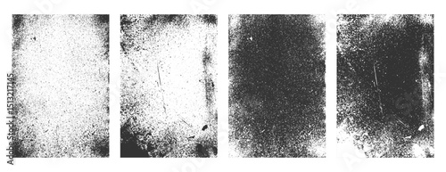 pack of four rough wall texture banner with grungy effect