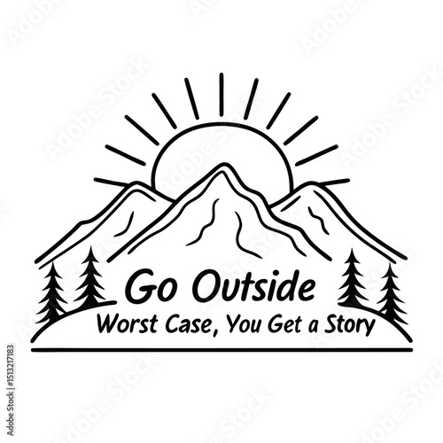 Sunrise over rugged mountains and forest inspires outdoor adventures; this is a transparent image