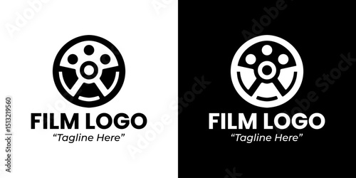 Modern Film Production Logo Design with Film Reel for Branding