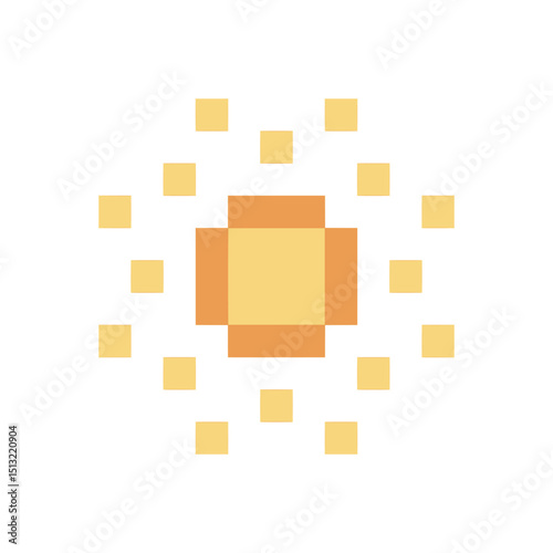 bright sun pixel pixel art for your needs