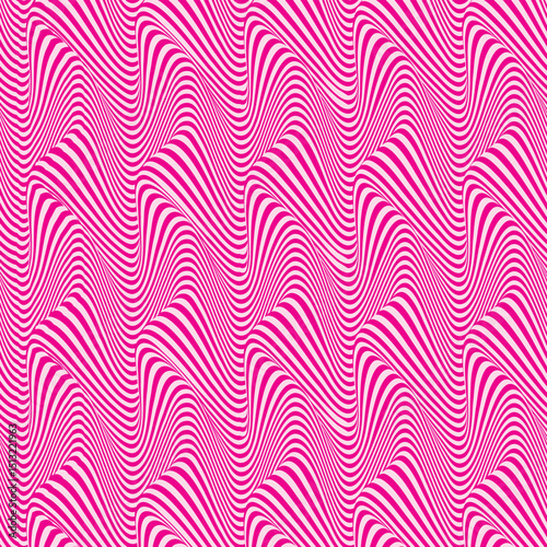Pink Art Wavy Pattern / Distorted Line Pattern