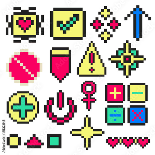 abstract group element pixel art