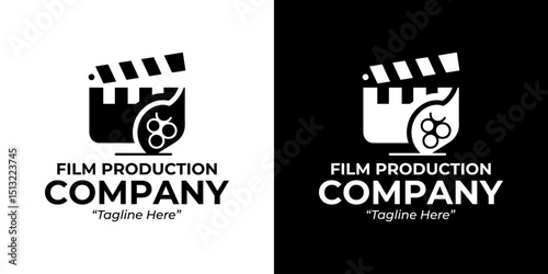 Elegant Film Production Logo with Vintage Film Reel and Modern Touch