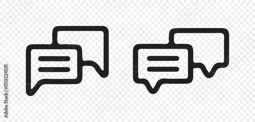 Text Message icon set in line style. chat message icon set for online communication. vector illustration